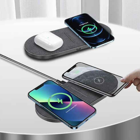 Dual 20W Wireless Charger for Multiple Devices, 40W Fast Wireless Charging Pad/Mat for Apple iPhone, AirPods, for Samsung Galaxy, Google Pixel......