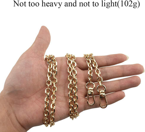 HAHIYO Mini Pochette Purse Chain Strap Thin Wide 6mm for LV Length 43.3 inches Thick 2mm Shiny Gold for Shoulder Cross Body Sling Handbag Wallet C...