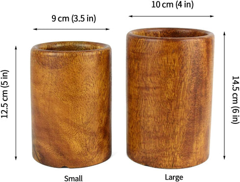 Wooden Kitchen Countertop Tool Utensil Holder Crock for Spoons Spatula Straw Cutlery Accessories Utinsels Storage, 4" x 6"...
