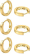micuco 3 Pairs Small Hoop Earrings Set for Women, 14K Gold Plated Huggie Hoop Earrings for Men, Tiny Cartilage Hypoallergenic Earring Set...