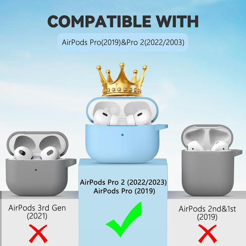 AirPods Pro 2nd/1st Gen Case Cover (2023/2022/2019) with Cleaner Kit,Soft Silicone Protective Cover for Apple AirPod Pro 2 Generation Charging Cas...