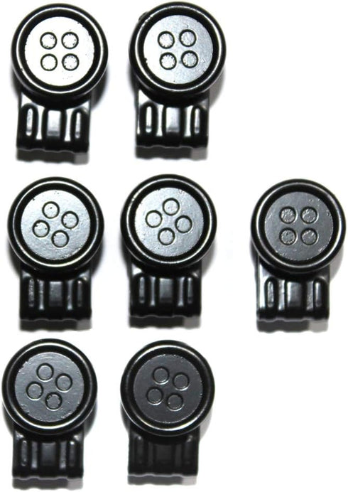 MELOTOUGH Supenders Botton Movable No Sew Button End Brace Clips Set of 7 (Black)...
