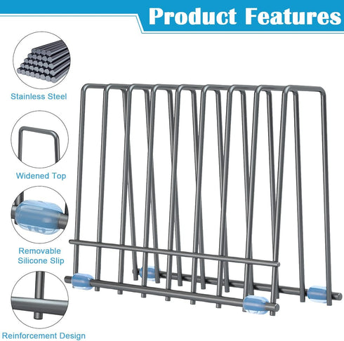 IDEATECH Reusable Silicone Bags Rack, Drying Rack for Storage Bags, Stainless Stand for Reusable Freezer Bags, File Organizer Desktop Storage Book...