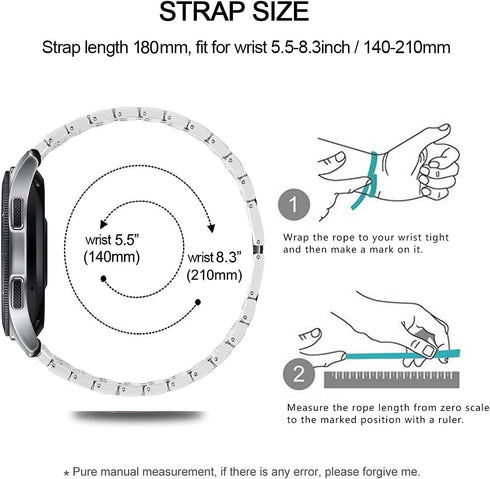 Bands Compatible with Samsung Galaxy Watch 3 (45mm), 22mm Full Rhinestone Diamond Stainless Metal Strap with Bezel Ring Cover Replacement for Wome...