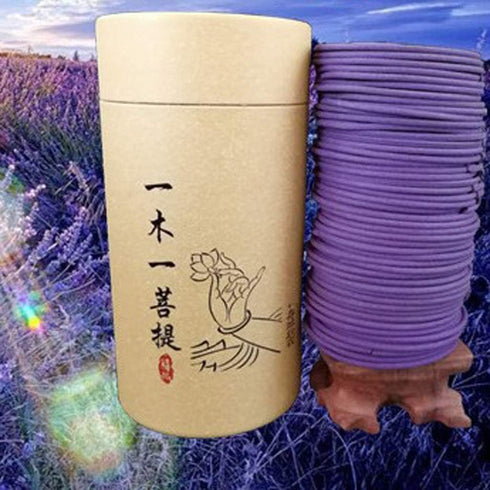 120pcs/box Spiral Incense Coils Buddhist Incense Natural Spiral Coil Incense - Lavender...