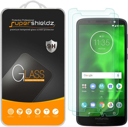 Supershieldz (2 Pack) Designed for Motorola Moto G6 Tempered Glass Screen Protector, Anti Scratch, Bubble Free...