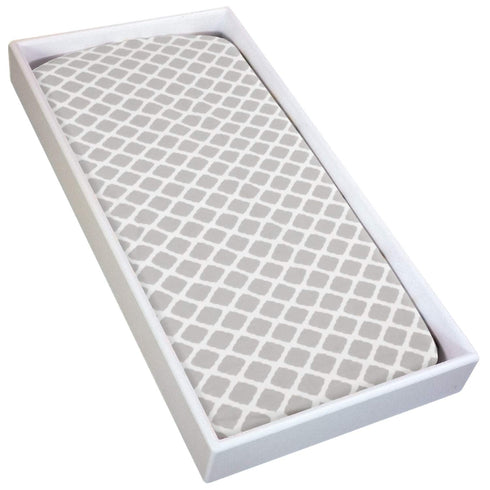 Kushies Changing Pad Cover for 1" pad, 100% Breathable Cotton, Made in Canada, Grey Lattice...