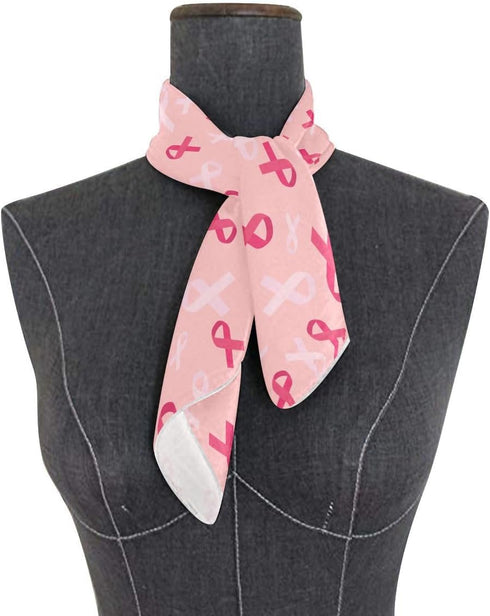 Women's Fashion Silk Scarf Breast Cancer Ribbons Square Satin Headscarf Neck Scarf Head Hair Wraps...