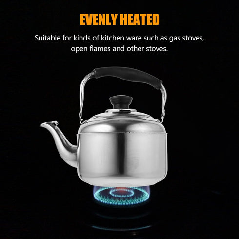 Alipis Stovetop Tea Kettle, 1.5L Stainless Steel Whistling Water Kettle with Cool Handle, Stove Top Household Water Boiler Water Pot for Home, Kit...