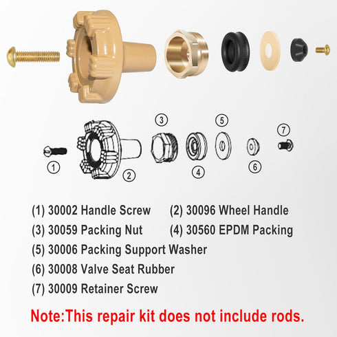 RK-14MH Outside Faucet Repair Kit Metal Handle Compatible with Woodford Model 14,Model 18...