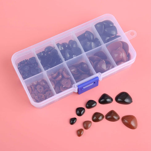 Yetaha 150PCS Plastic Toy Nose, 5 Sizes Craft Triangle Nose for Stuffed Animals Bear Dog Puppet DIY Dolls Making Supplies, Black&Brown...