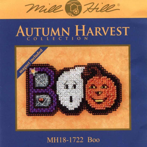 Boo Beaded Counted Cross Stitch Ornament Kit Mill Hill 2017 Autumn Harvest MH181722...