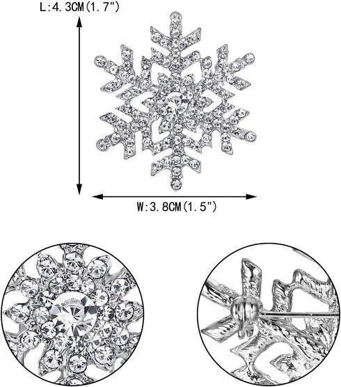 EVER FAITH Women's Austrian Crystal Bridal Elegant Stunning Snowflake Flower Brooch...