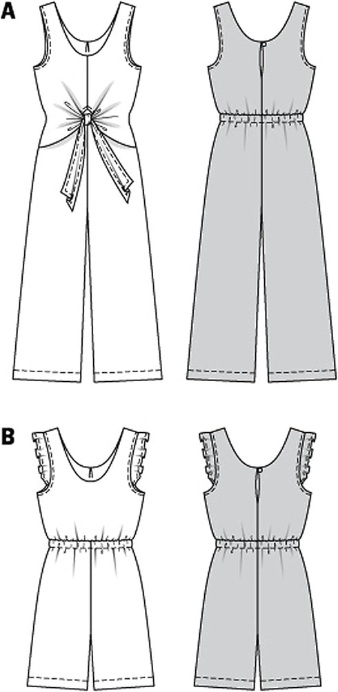 Burda Style Misses' Sleeveless Jumpsuit and Romper, Code 6134 Sewing Pattern Kit, Sizes 8-18, Multicolor...
