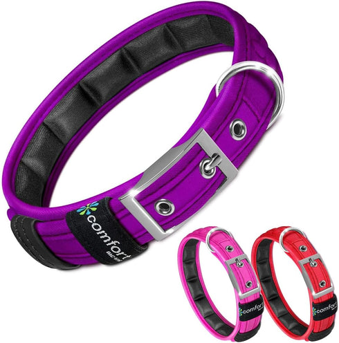 Comfort Fit Soft Padded Dog Collar with Adjustable Buckle - Lightweight, Breathable Dog Training Collar with Customizable Fit - Durable Heavy Duty...