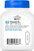 21st Century Healthcare Vitamin K2 (MK-7) 100 mg Vegetarian Capsules, 110 Count...