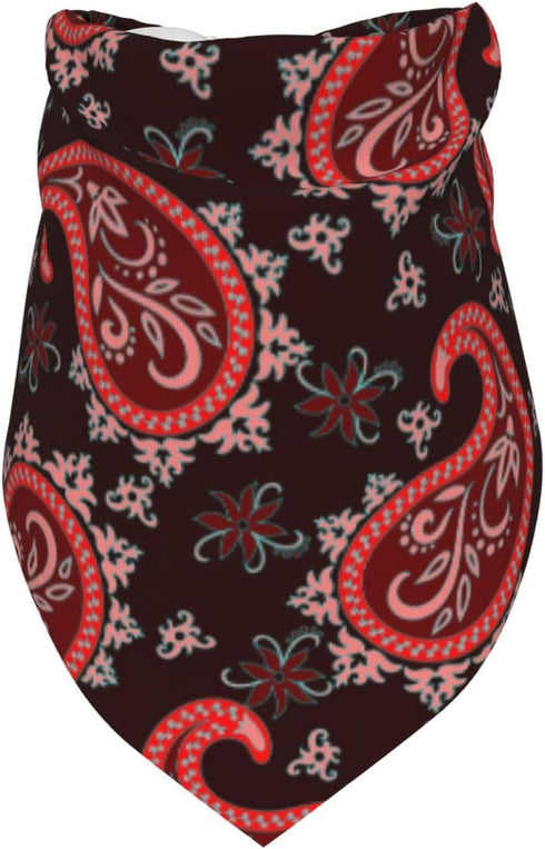 Paisley Red Dog Bandana Scarf Triangle Bibs Pet Accessories Cat Kerchief...