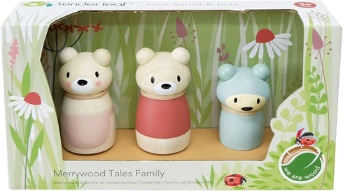 Tender Leaf Toys - Bear Tales - Wooden Dollhouse Add-on Dolls Playset, Figures of 3 Pcs Bear Family for Children - Inspires Endless Imaginative Pl...