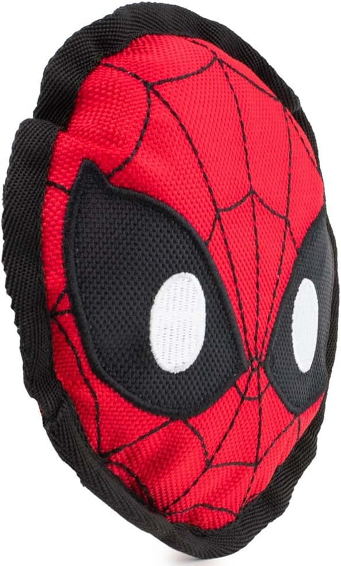 Buckle-Down Dog Toy, Marvel, Ballistic Squeaker Spider-Man Face Red Black White 8" x 8"...