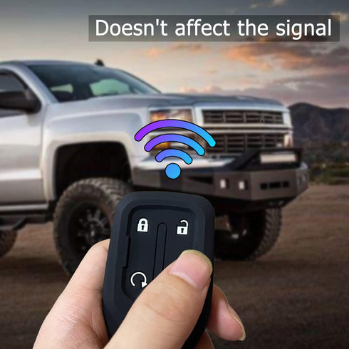 TANDRIVE 2PCS Silicone Smart Key Fob Case Cover for 2023 2022 2021 2020 2019 Chevy Silverado and GMC Sierra 1500 2500HD 3500HD, Remote Protector A...