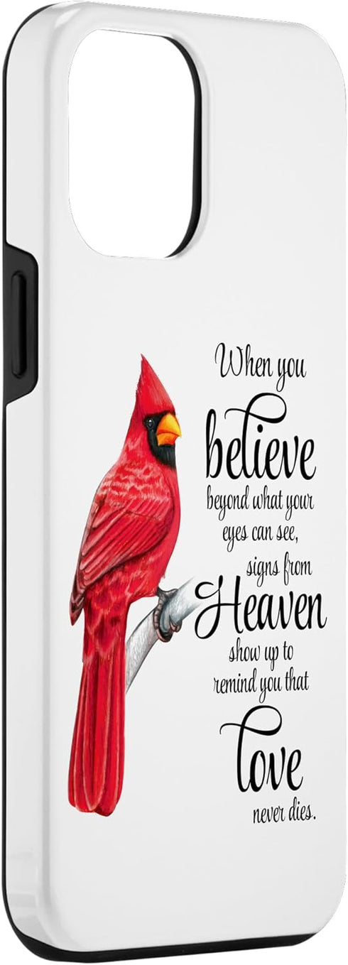 iPhone 12 Pro Max Cardinal Red Bird Sign from Heaven Angel Case...