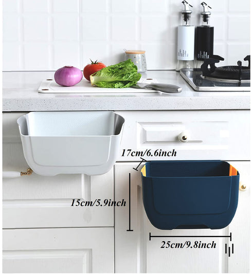 Hanging Folding Mini Trash Can for Kitchen Cabinet Door, Small Collapsible Garbage Bin Under Sink,Wall Mounted Waste Bin- Container Cabinet/Bedroo...