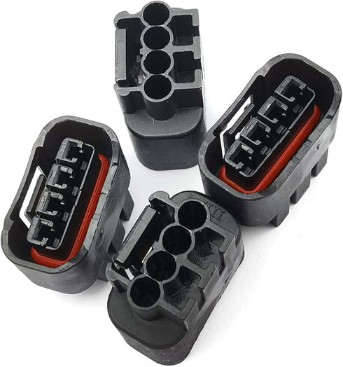 8Pcs Ignition Coil 4 Pin Plug Connector Denso waterproof black socket #90980-11885/7283-7449 Compatible with To-yota Le-xus Camry Yaris...