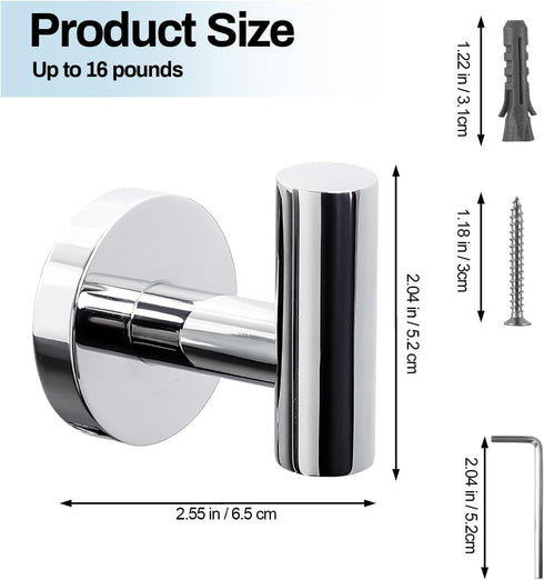 Towel Hooks for Bathroom,2 Packs Wall Mount Towel Holder,Black Matte Wall Robe Hook,Stainless Steel Heavy Duty Door Hanger Towel Hook for Kitchen,...