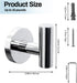 Towel Hooks for Bathroom,2 Packs Wall Mount Towel Holder,Black Matte Wall Robe Hook,Stainless Steel Heavy Duty Door Hanger Towel Hook for Kitchen,...