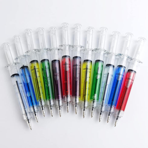 TIHOOD 36PCS Syringe Pens Retractable Fun Multi Color Novelty Pen for Nurses, Nursing Student School Supplies, Birthdays, Stocking Stuffers and Pa...