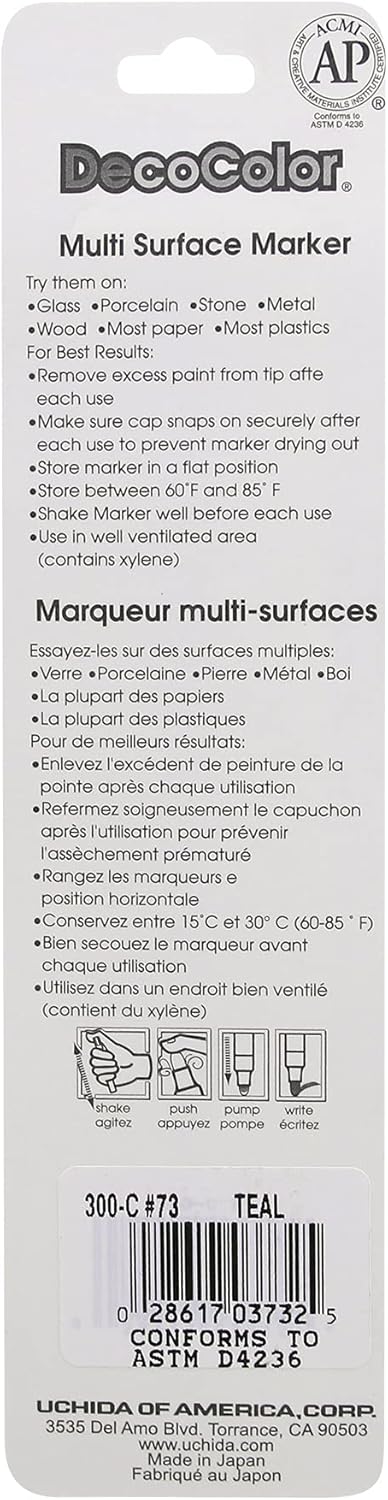 Uchida 300-C-73 Marvy Deco Color Broad Point Paint Marker, Teal...