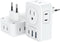 2 Pack European Travel Plug Adapter with USB C, US to Europe Power Adapters with 4 AC Outlets, 3 USB Charging Ports, International Plug Adapter, 7...