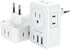 2 Pack European Travel Plug Adapter with USB C, US to Europe Power Adapters with 4 AC Outlets, 3 USB Charging Ports, International Plug Adapter, 7...
