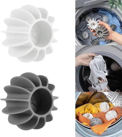 6Pcs Gray Laundry Ball Silicone Clothes Hair Cleaning Tool Pet Hair Remover Laundry Lint and Pet Hair Remover Balls for Reusable Cat Washing Hair ...
