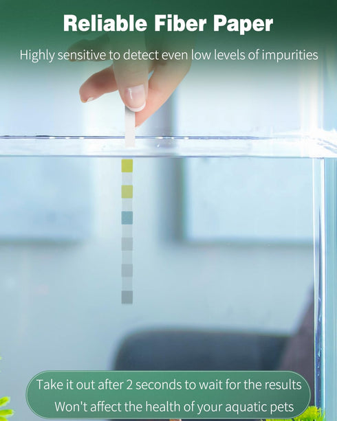 Pawfly 6 in 1 Aquarium Test Strips, 100 Strips Fish Tank Testing Strips for pH Chlorine Nitrate Nitrite Carbonate and Hardness Water Quality Fresh...