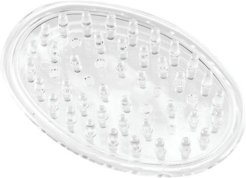 iDesign Plastic Soap Dish, Soap Saver, and Kitchen Sponge Holder - Set of 3, 0.75” x 3.25” x 4.75”, Clear...