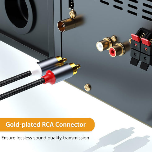 USB C to RCA Audio Cable Braided, 2 RCA to USB-C Aux Cable, RCA Stereo Audio Cable for Speaker, Subwoofer Car Stereo, Phone, Tablet, Home Theater,...
