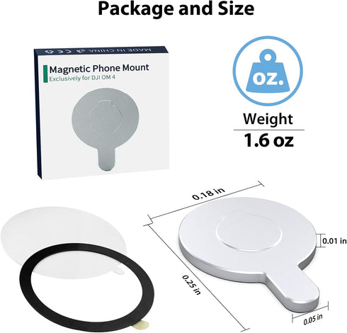 for DJI Magnetic Ring Holder Clamp - for Magsafe DJI OM 6 5 4 SE Magnetic Adapter Mount Clip Magnet Compatible with DJI Osmo Gimbal Stabilizer, DJ...
