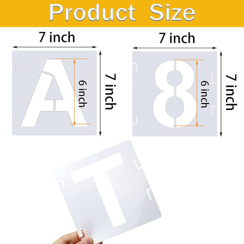 46 Pcs Letter Stencils Symbol Numbers Craft Stencils, Reusable Alphabet Templates Interlocking Stencil Kit for Painting on Wood, Wall, Fabric, Roc...