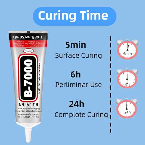 B7000 Glue, Clear with Precision Tip, 2 x 50ml, Silicone, Liquid, Waterproof, for Crafts, Jewelry, Rhinestones, Metal, Stone, Fabric, Glass, Wood...