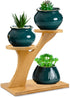 XXXFLOWER Bamboo Plant Stand ,3 Tiers Indoor Succulent Windowsill Shelf - Small Tabletop Plant Holder for Home, Office, Living Room, Bedroom Decor...