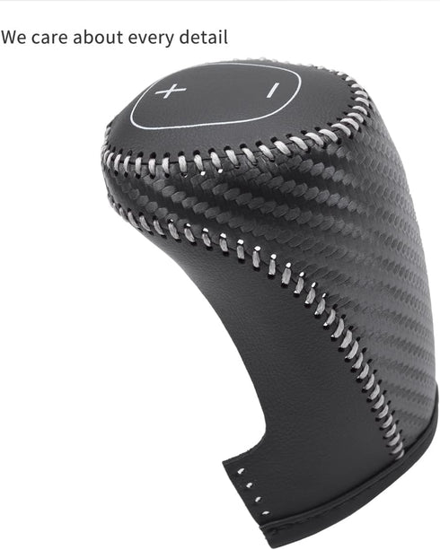 Auto Car Leather Gear Shift Knob Cover for Chevrolet Equinox 2016 2017 2018 2019 2020 2021 / Malibu Chevy Accessories (D)...