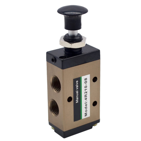 4R210-085 Way Pneumatic Air Hand Lever Operated Valve Solenoid Valve Port 1/4" Manual Control Valves...