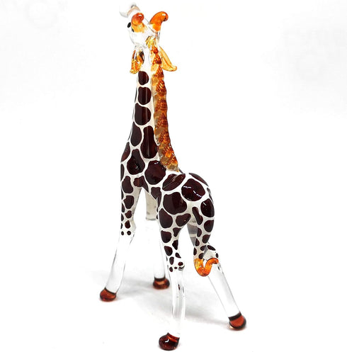 ZOOCRAFT Glass Giraffe Figurine Collectible Hand Blown Safari Miniature Animals Collectibles Home Decoration Statues...