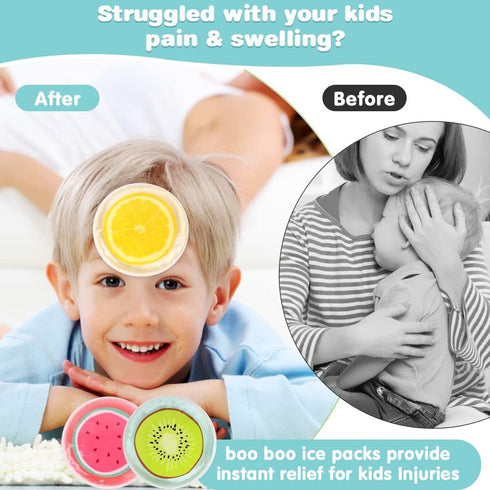 Hilph Kid Ice Packs, Reusable Boo Boo Ice Packs for Kids & Toddlers & Baby Injuries, Hot Cold Compress for Body Pain Relief, Bumps & Bruises, Toot...