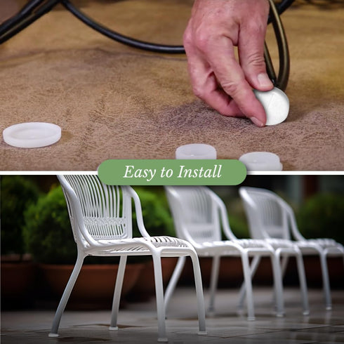 1-1/4" Deluxe Wrought Iron Chair Glides, Protect Your Outdoor Furniture, Chair Leg Floor Protectors, Plastic Floor Protector, Round, Pack of 16, W...