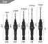 5pcs Wood Countersink Drill Bit Set Hex Shank Quick Change Counter Sinker Pre Hole Drill Bit Set Screw Counterbore Bit Pilot Bit Set #5, #6, #8, #...