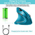 Vassink Ergonomic Wireless Mouse, Rechargeable Mouse 2.4Hz Vertical Wireless Optical Mice with USB Receiver, 6 Buttons for PC,Laptop,etc Blue...