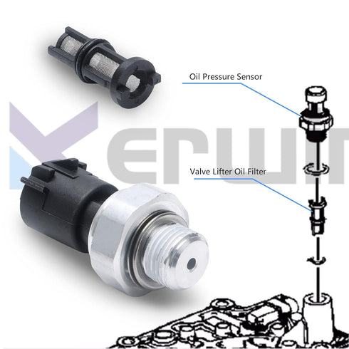 12673134 Engine Oil Pressure Sensor Switch with Filter,Oil Pressure Sending Unit Compatible with Chevy Silverado 5.3L Suburban Cadillac GMC Savana...