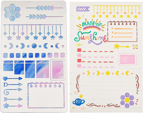 Bookmark Metal Stencils Calendar Stainless Steel Stencil Stars Arrowheads Drawing Painting Stencils Journal Planner Stencils for Diary Wood Carvin...